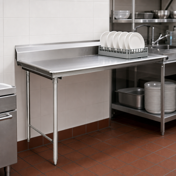 Product image #3 for Eagle Group Straight Clean Dishtable with 16/430 Stainless Steel Top, 96 Inch Wide, Right-to-Left Operation