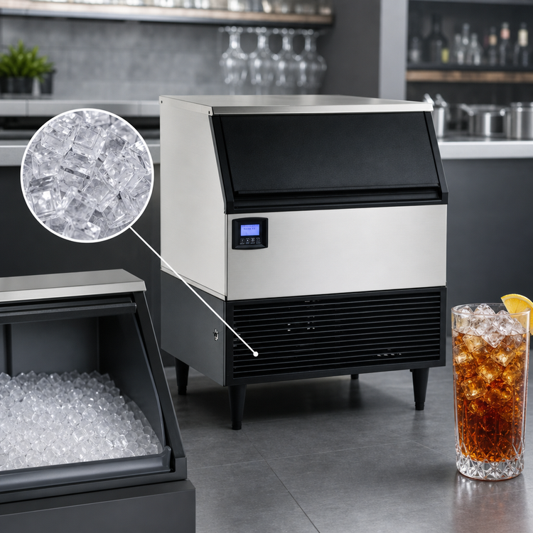 Product image #3 for Maxx Ice Digital Undercounter Half Dice Ice Machine with Bin, Air-Cooled, 328 lb/Day, 100 lb Storage