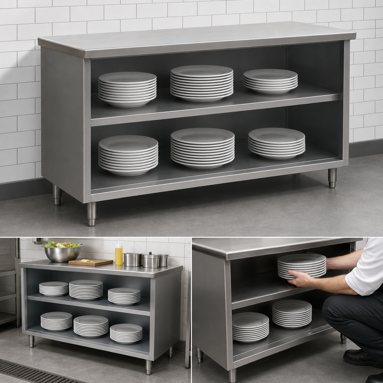 Product image #3 for Eagle Spec-Master Series Open Front Plate Cabinet with Stainless Steel Top, 48 Inch W x 15 Inch D