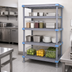 Thumbnail image #3 for Quantum Millenia 4-Shelf Stationary Polymer Shelving Starter Unit with Dunnage Stand, 72W x 21D x 86H, Gray