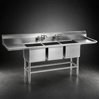 Thumbnail image #3 for Eagle Group Spec-Master FN2060-3-14/3 69-Inch Three-Compartment Stainless Steel Sink, No Drainboards, 20 x 20 x 14-Inch Bowls