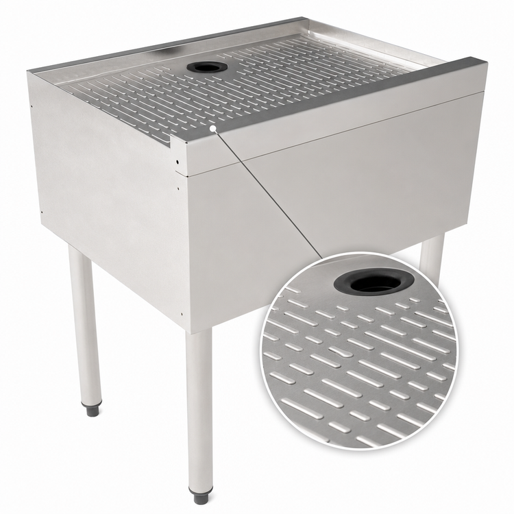 Product image #3 for Perlick TSS Series 12-Inch Stainless Steel Freestanding Underbar Drainboard