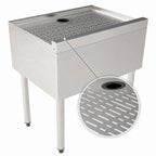 Thumbnail image #3 for Perlick Corporation TSS12DB 12-Inch Stainless Steel Freestanding Underbar Drainboard, Embossed Top, Open Base, No Backsplash