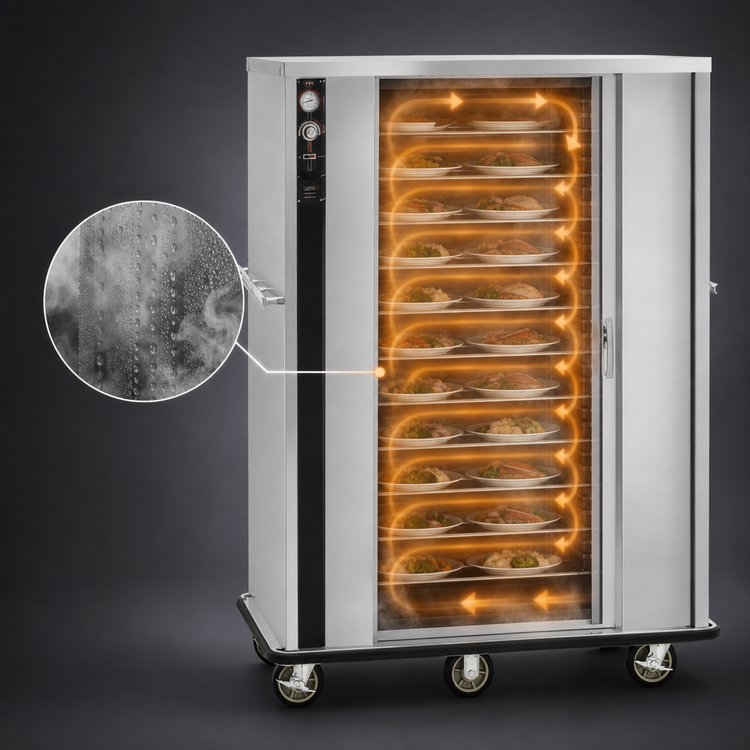Product image #4 for FWE P-Series P-144 Electric Heated Banquet Transport and Serve Cabinet, 144 Covered Plates