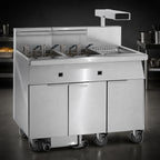 Thumbnail image #3 for Imperial (Middleby) IFSCB350EC 3-Tank Electric Floor Fryer, 50 lb. Each, Built-In Filter, Dump Station & Computer Controls