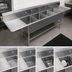Thumbnail image #3 for John Boos Pro-Bowl 4-Compartment Floor Model Sink with Left and Right Drainboards, 16 Gauge Stainless Steel