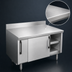 Thumbnail image #3 for La Rosa Refrigeration 60 Inch W x 32 Inch D Stainless Steel Utility Stand Cabinet Base with Sliding Doors and Intermediate Shelf