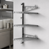 Thumbnail image #3 for Metro Super Erecta Preconfigured 3-Tier Wall-Mount End Unit Shelf Support, Chrome Plated