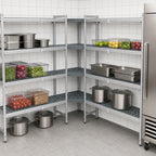 Thumbnail image #3 for Fermod Fermostock 5R26B83-CE 5-Tier Corner Expansion Polymer Shelving Add-On Unit, 83"H x 26"W x 18"D, 800 lb. Per Shelf