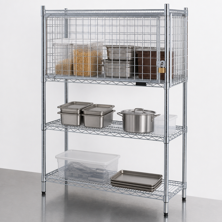 Product image #3 for Eagle Group 60"W x 24"D Chrome Security Enclosure Kit with Flip-Up Door