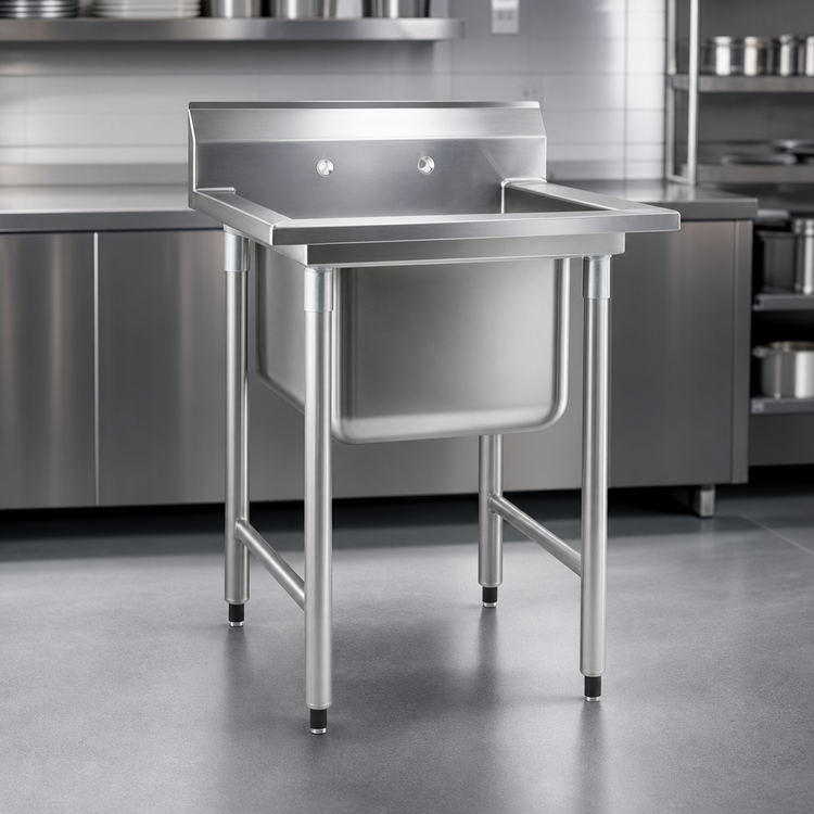 Product image #3 for Eagle Group 314 Series 56-Inch 1-Compartment Stainless Steel Sink with Left and Right Drainboards