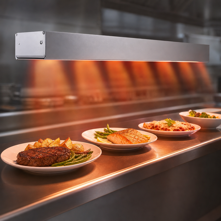 Product image #3 for Hatco Glo-Ray 72-Inch Aluminum High-Watt Unlighted Infrared Strip Heat Lamp Food Warmer, 120V, Single Rod, Toggle Switch