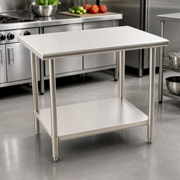 Product image #3 for Eagle Group BlendPort® SL Series All-Stainless Steel Work Table with Flat Top and Undershelf, 60 x 24 Inches
