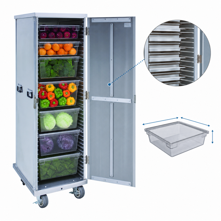 Product image #3 for Cres Cor Insulated Mobile Aluminum Utility Cabinet with Solid Door, 40-Pan Capacity