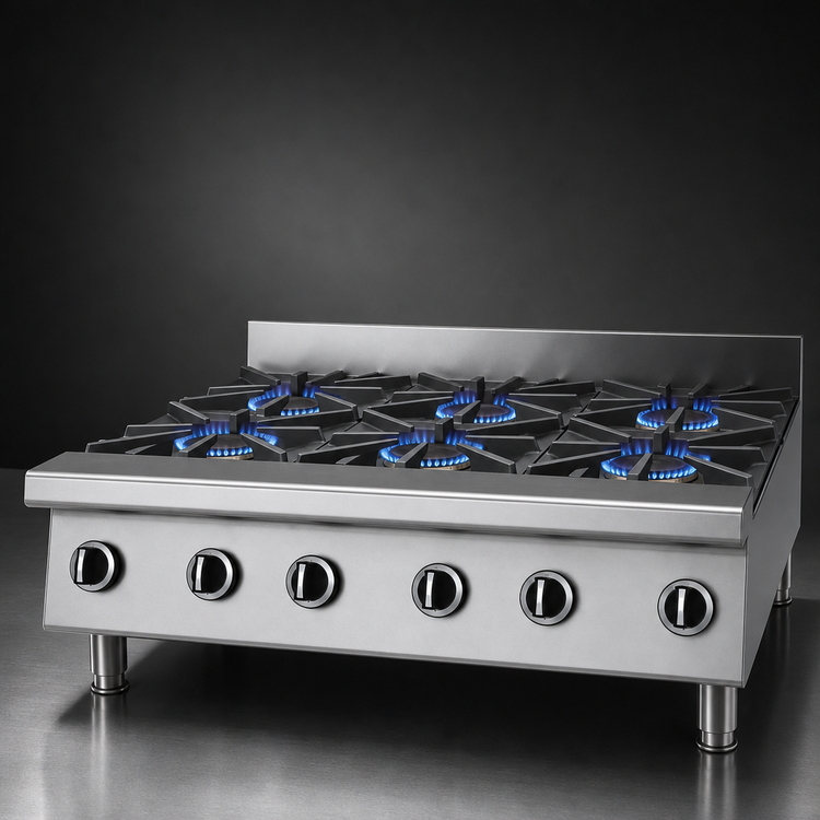 Product image #3 for Garland Signature 36-Inch Heavy-Duty Countertop Gas Hotplate, 6 Open Burners, 180,000 BTU