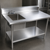 Thumbnail image #3 for John Boos 72-Inch x 30-Inch Stainless Steel Prep Sink Work Table, Left Bowl, 5-Inch Backsplash