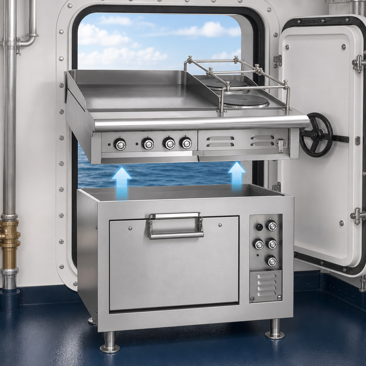 Product image #4 for Lang Marine 36-Inch Heavy Duty Electric Range with Standard Oven Base, 2 Hot Tops and 2 French Plates