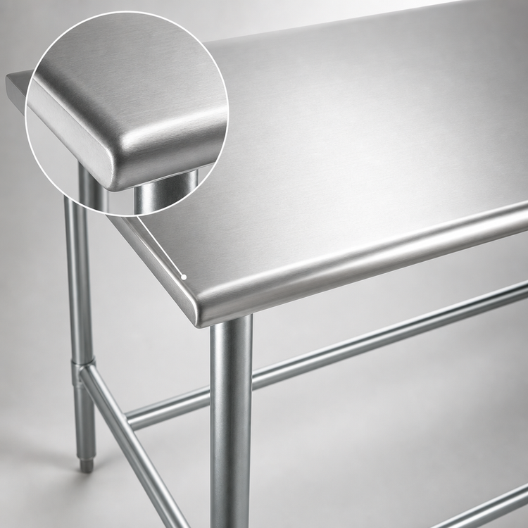 Product image #3 for Eagle Group Spec-Master 72" x 48" 14-Gauge 304 Stainless Steel Flat Top Work Table with Galvanized Tubular Base