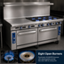 Thumbnail image #3 for Imperial Pro Series 72-Inch Gas Restaurant Range with 8 Open Burners, 24-Inch Griddle, and 2 Standard Ovens