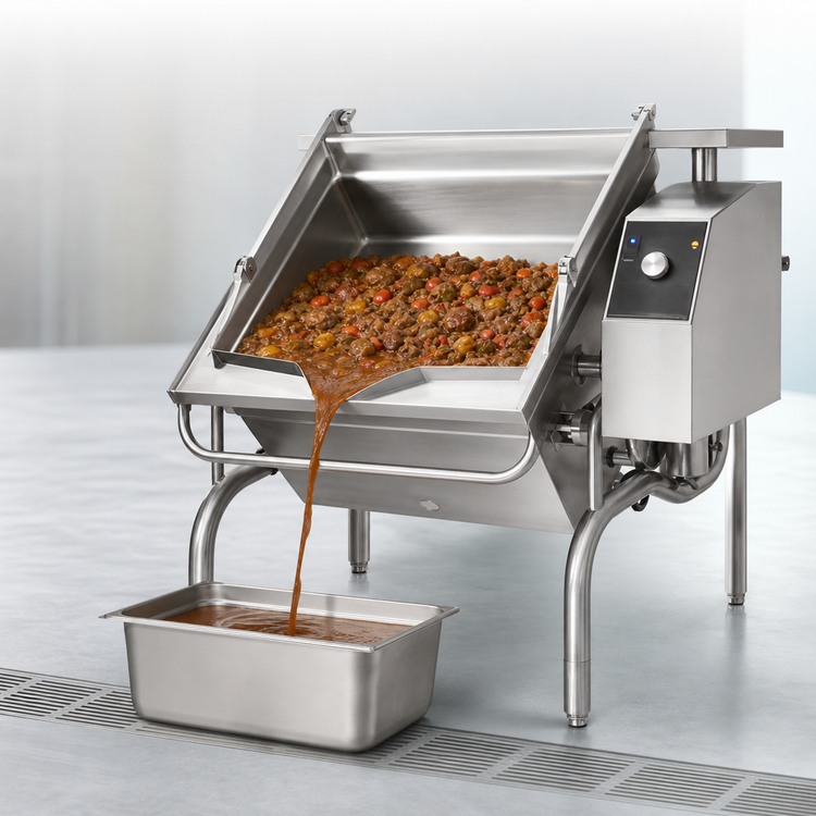 Product image #3 for Groen Electric 40-Gallon Power Tilt Braising Pan with Open Frame Base