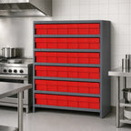 Thumbnail image #3 for Quantum CL1839-602 Closed Heavy-Duty Galvanized Wire Shelving Unit with 7 Shelves and 36 Bins, 18 x 36 x 39 Inches