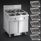 Thumbnail image #3 for Imperial (Middleby) IFSSP650EC 6-Tank Electric Floor Fryer, 50 lb. Each, Computer Controls, Built-In Filter, Stainless Steel