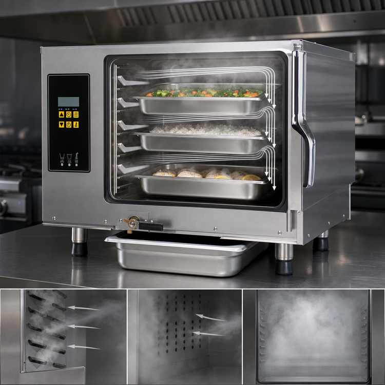 Product image #3 for AccuTemp Evolution Connectionless Boilerless 3-Pan Countertop Electric Convection Steamer, 240V, 8 kW