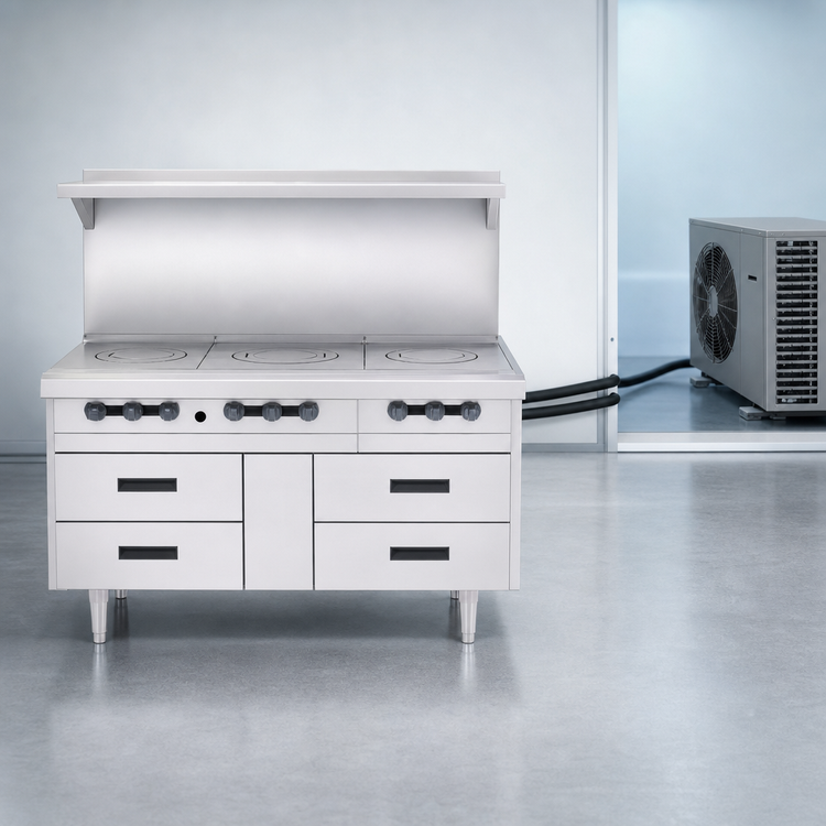 Product image #3 for Arctic Fire 80-Inch Two-Section Freezer Base with 6 Self-Closing Drawers, Remote Refrigeration