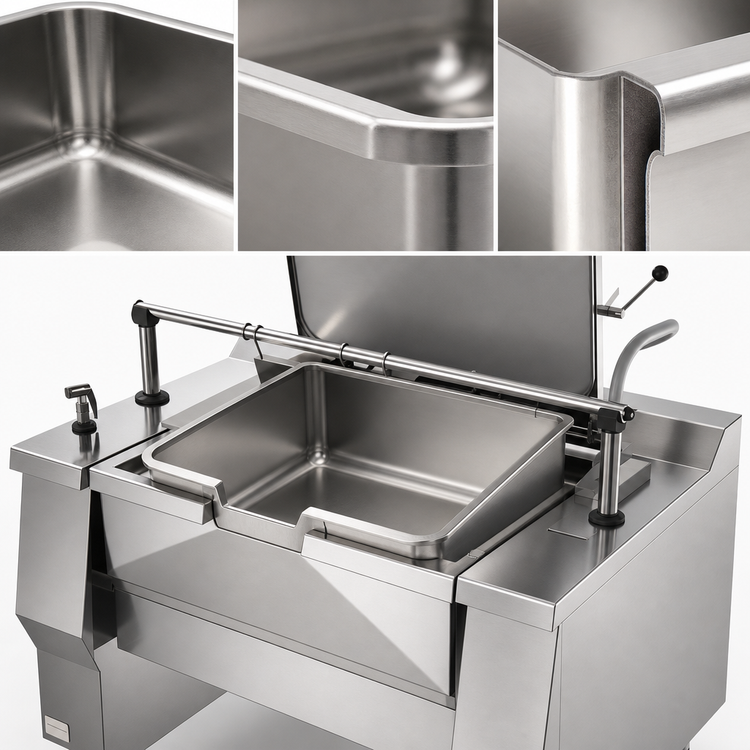 Product image #3 for Betterpan UDBRE048ACV1 48 Gallon Electric Tilting Skillet Pressure Braising Pan