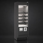 Thumbnail image #3 for Structural Concepts Fusion® MD2284SO Self-Service Ambient Inline Packaging Counter, 24-1/4 in. Wide, 4 Lighted Shelves, Silversan Black