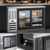 Thumbnail image #3 for Beverage-Air BB58HC-GS-S Two-Section 58-Inch Back Bar Refrigerator with Sliding Glass Doors