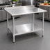 Thumbnail image #3 for Eagle Deluxe Series 30 x 24 Stainless Steel Work Table with Rear Upturn and Adjustable Undershelf
