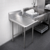 Thumbnail image #3 for John Boos Pro-Bowl 24 Inch x 30 Inch Straight Clean Dishtable with 10 Inch Boxed Backsplash, Left-to-Right, 14-Gauge 300 Series Stainless Steel