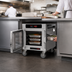 Thumbnail image #4 for Metro HotBlox Narrow 4-Pan Pass-Thru Undercounter Heated Holding Cabinet with Digital Touchscreen, Clear Front and Solid Rear Doors