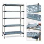 Thumbnail image #3 for Metro MetroMax 4 5X427G4 5-Shelf Blue Polymer Starter Shelving Unit, Open-Grid, 30W x 21D x 74H