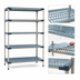 Thumbnail image #3 for MetroMax 4 5-Shelf Polymer Starter Shelving Unit with Open-Grid Shelves, 30W x 21D x 74H, Blue
