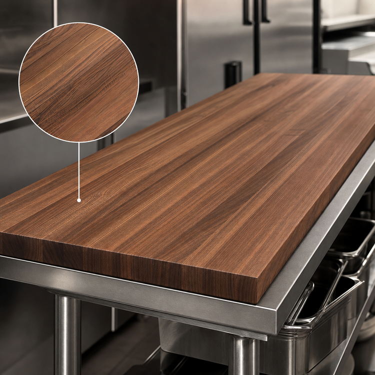 Product image #3 for Boos Block American Black Walnut Edge Grain Kitchen Countertop, 120 x 42 x 1-1/2 Inch, Flat No-Backsplash