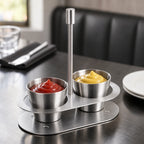Thumbnail image #4 for American Metalcraft Parker Collection CADDYSS2 Tabletop Stainless Steel Condiment Caddy, 6-3/4-Inch High Case of 24