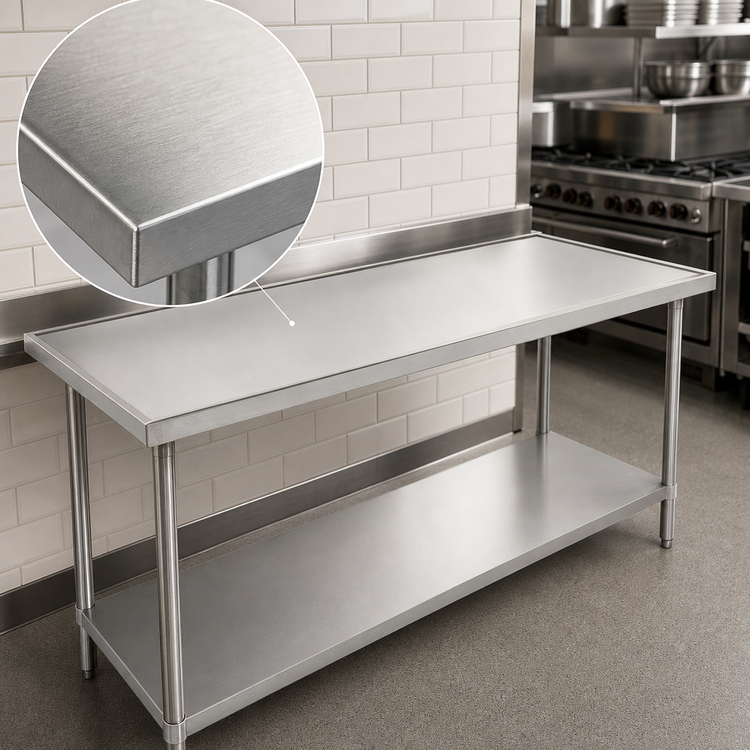 Product image #3 for Advance Tabco 72" x 24" 14 Gauge 304 Stainless Steel Work Table with Galvanized Undershelf