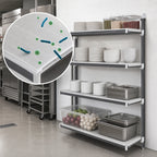 Thumbnail image #3 for Cambro Camshelving® Elements EXA215484S4480 4-Tier Solid Stationary Add-On Polymer Shelving Unit, 21 x 54 x 84 Inches, Speckled Gray