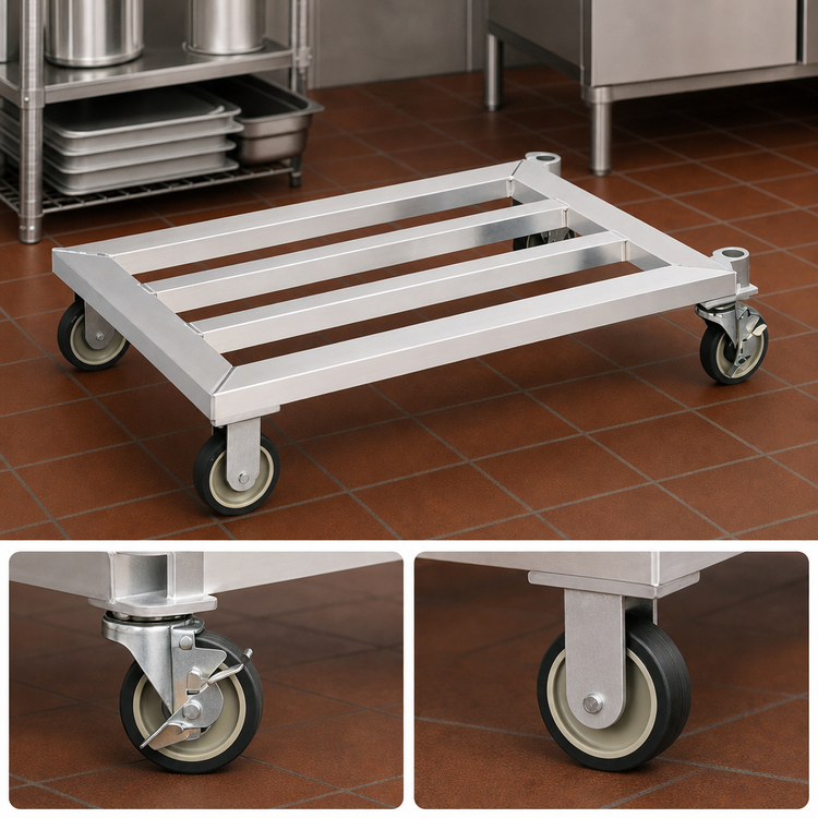 Product image #4 for New Age Mobile Tubular Aluminum Dunnage Rack, 61-3/4-Inch W x 24-Inch D, 1000 lb Capacity