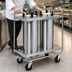 Thumbnail image #3 for Dinex Heated Mobile Plate Dispenser with Open Tubular Frame and Two Self-Elevating Tubes