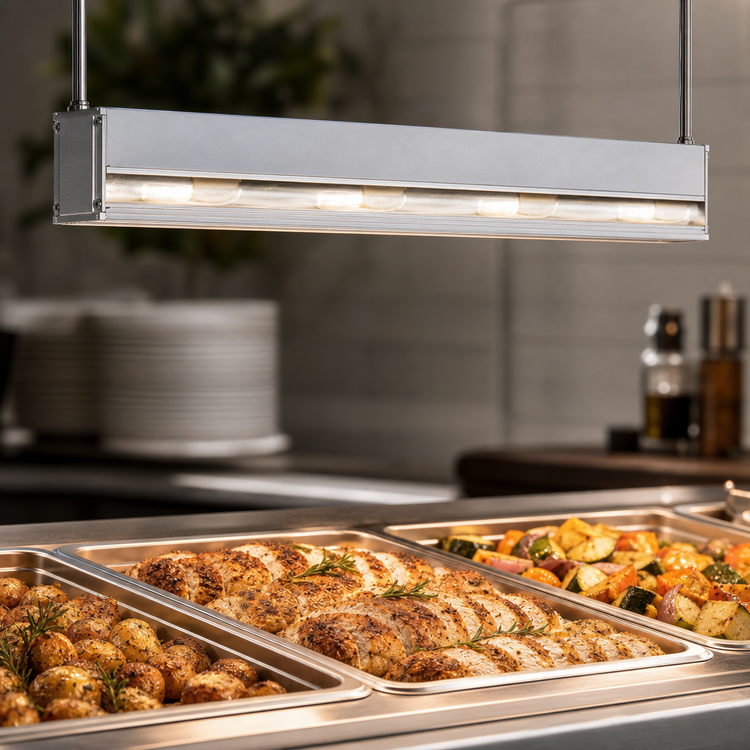 Product image #3 for Hatco Glo-Rite 48-Inch Strip-Style Food Heat Lamp Display Light with Aluminum Housing and Toggle Switch, 120V