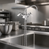Thumbnail image #3 for Fisher Stainless Steel Single-Hole Deck-Mount Dual-Control Faucet with 12-Inch Swing Spout and Lever Handles