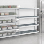 Thumbnail image #3 for Fermod Fermostock 4R52A66-E 4-Tier Add-On Shelving Unit, 52"W x 14"D x 66"H, Anodized Aluminum, Removable Polymer Inserts