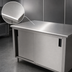 Thumbnail image #3 for Advance Tabco 84-Inch x 24-Inch Enclosed Work Table with Cabinet Base, Sliding Doors, and 14-Gauge 304 Stainless Steel Top