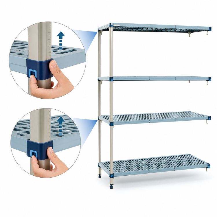 Product image #3 for MetroMax Q 72-Inch Wide x 21-Inch Deep x 63-Inch High 4-Shelf Add-On Polymer/Wire Shelving Unit