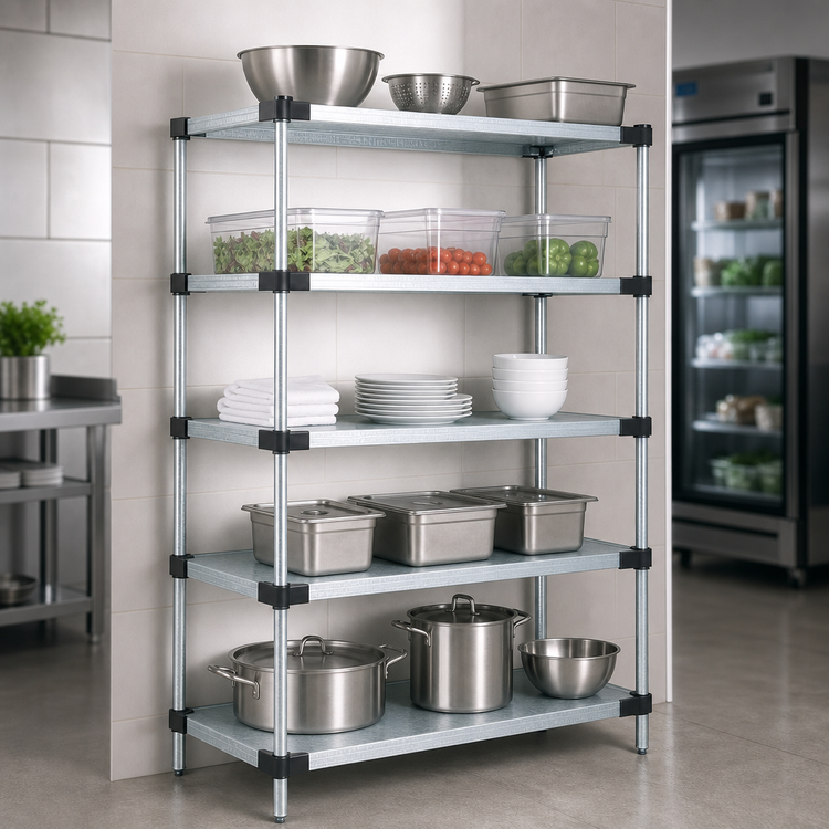 Product image #3 for Quantum 24 Inch W x 18 Inch D x 54 Inch H Stationary Solid Shelving Starter Kit with 5 Shelves