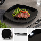 Thumbnail image #4 for CFS Brands 4330803 7-3/4-Inch Square Melamine Dinner Plate with Rolled Edge, Black Case of 48