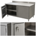 Thumbnail image #3 for BK Resources Stainless Steel Enclosed Work Table Cabinet Base with Hinged Locking Doors, 72 x 30 x 39-3/4 Inches, 5-Inch Backsplash